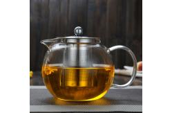 China BPA Free 22oz Clear Glass Teapot With Removable Stainless Steel Infuser supplier