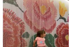 China 1.9 MM Wire Room Divider Chain Link Curtain With Logo And Pattern supplier