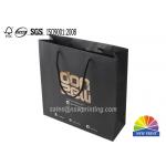 Custom Hot Stamping Logo Luxury Black Cardboard Paper Packaging Bag For Clothes for sale