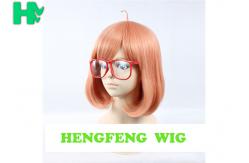 China ODM Orange Cosplay Synthetic Bob Wigs Customizable Length supplier