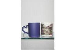 China Sublimation Matting Blue Heart Handle Mug supplier