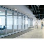 Transparent Glass Tempered Movable Partition Walls / Folding Glass Divider