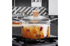 China Microwave Heating Transparent Borosilicate Glass Soup Pot supplier