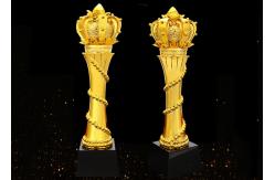 China Elegant And Luxury Designed Resin Trophy , Gold Plated Glorious Souvenir supplier