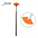 Multi Lacquered Wood Handles Lash Fan Brush Mini Serrated Mascara Fan Brush for sale