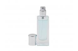 China Portable Square Perfume Spray Bottle Transparent Flat Shoulder 30ml Glass supplier