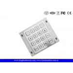 16 Flat Keys Industrial Numeric Keypad Rear Panel Mount Brushed 4x4 Matrix Metal