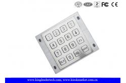 China 16 Flat Keys Industrial Numeric Keypad Rear Panel Mount Brushed 4x4 Matrix Metal supplier