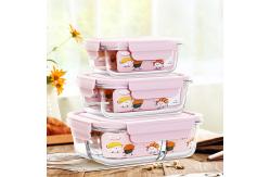 China Airtight 410ml 680ml Glass Food Container With Leak Proof Lid supplier