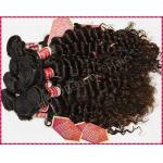 Weft Deep Wave Peruvian Virgin Remy Human Hair Extensions Black 14 - 28