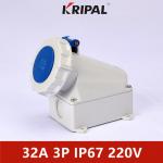 IP67 16A 32A 3 Pole IEC Industrial Surface Mounting Socket Outlet for sale