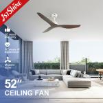 52 Inches Brown ABS Blades Energy Saving DC Ceiling Fan with Light NO Private Mold for sale