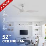 52 Inches Modern Ceiling Fan With ABS Blade High Speed Quiet for sale