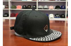 China High quality customized flat brim metal rivet shose buckle 6panel snapback hats caps supplier
