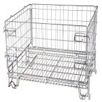 Logistics Wire Mesh Crate 4 Layers Stackable Space Saving High Visibility for sale