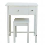 Girls Wooden Makeup Dressing Table With Mirror , Wood Makeup Vanity Stool Economic for sale