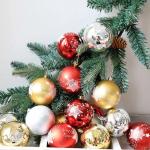 Plastic Painted Halloween Christmas Ornaments Ball 6cm 8cm Gold Red Silver for sale