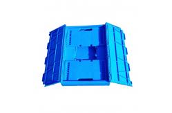 China Attached Lidded crates Plastic Storage tote logistic box with hinged lids supplier