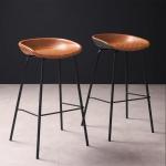 Wooden Brown Bar Table Leather 840HMM Counter Bar Chair With PVC Edging