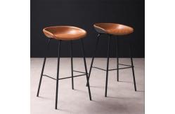 China Wooden Brown Bar Table Leather 840HMM Counter Bar Chair With PVC Edging supplier