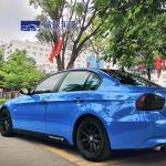 Anti Scratch Vinyl Glossy Blue Car Wrap Sand Proof Self Adhesive for sale