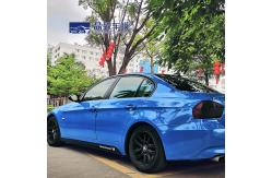 China Anti Scratch Vinyl Glossy Blue Car Wrap Sand Proof Self Adhesive supplier