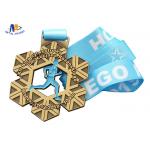 Die Cast Custom Sport Medals 10K With Ribbon round Shape Pesonalized