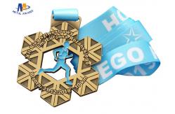 China Die Cast Custom Sport Medals 10K With Ribbon round Shape Pesonalized supplier