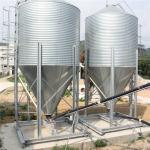 Galvanized Poultry Farming Equipment 15 Tons Storage Feed Silo Sliver Color for sale
