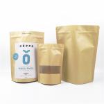 100g 250g Coffee Powder CYMK VMPET Kraft Paper Zipper Bag for sale