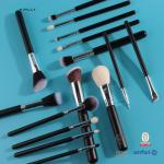 Black Powder Makeup Brushes Set With Foundation Eyeshadow Fluffy for sale