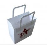 Samll White Handle Kraft Customized Paper Bags For Bread / Hamburger for sale