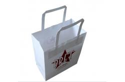 China Samll White Handle Kraft Customized Paper Bags For Bread / Hamburger supplier