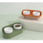 Raised Ceramic Cat Bowls With Stand Cute Elevated Dog Dish for sale