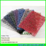 LDTM-047 new design pure color table mat hand woven rectangulr paper straw placemats for sale