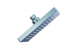 China 6x8 Inch Square Rain Shower Head Chrome Black With Self Cleaning Silicone Nozzles supplier