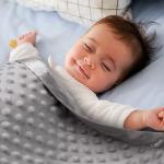 Baby Soft Minky Dot Blanket Grey 40*30 Inches Multifunctional Blanket With Silky Satin Backing for sale