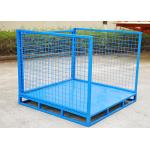 Detachable Side Pallets Cage Stillage Crates With Wire Mesh Panel for sale