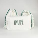 White Cotton Blue Pattern Printed Reusable Eco Friendly Cotton Drawstring Bag