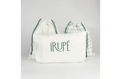China White Cotton Blue Pattern Printed Reusable Eco Friendly Cotton Drawstring Bag supplier