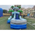 Jungle Palm Tree Theme EN71 Inflatable Water Slide With Pool for sale