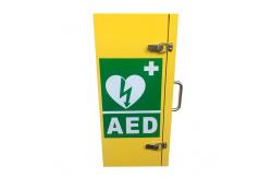 China Yellow Outdoor Wall Mount Alarmed AED Cabinet With Heating System supplier