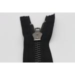 Black Separating Zipper For Jeans / Pants  , 22 Inch Chunky Open Ended Zips