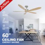 5 Solid Wood Silent DC Motor Remote Control Ceiling Fans for Private Mold Cooling Air for sale