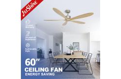 China Living Room Big Wooden Blade Ceiling Fan Remote Control With No Light supplier