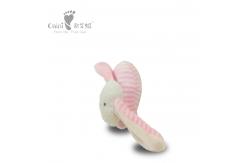 China 10cm Safe Huggable Soft Toys Pp Cotton Loveable Pink Bunny Rattle supplier