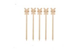 China Bamboo Animal Topic Rabbit Decorative Picks For Bar Buffet supplier