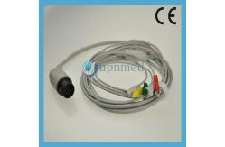 China Nihon Kohden 3 lead ECG cable with clip,8 pin supplier