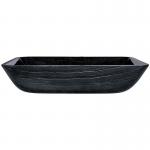 Rectangular Tempered Glass Sink Vessel Bathroom CNC Engraving Hot Melt