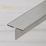 T Shape Stainless Steel Bullnose Tile Trim T6 X 3048mm Silver Hairline Design